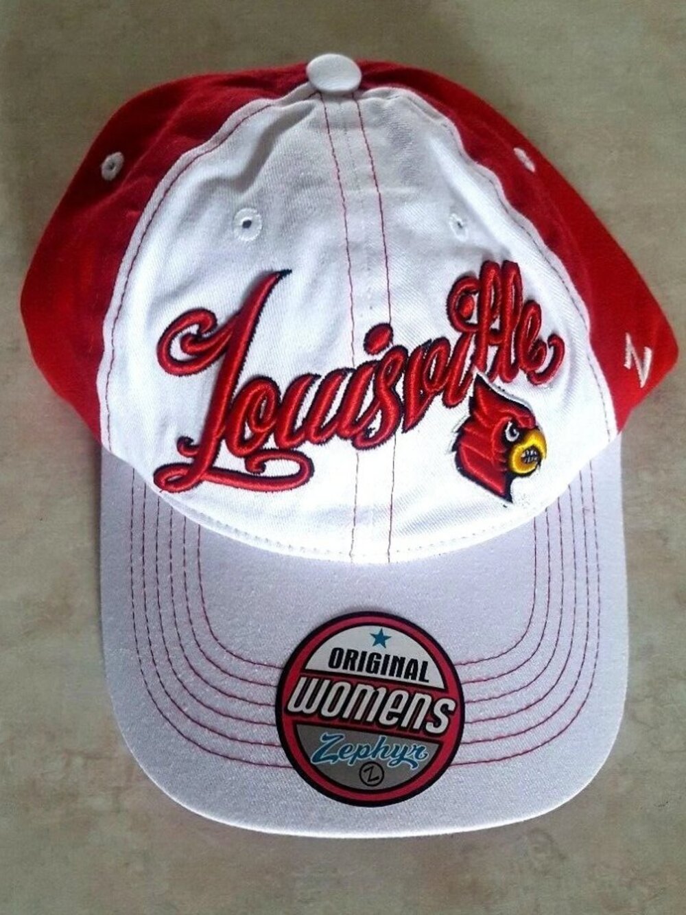 Louisville Cardinals Womens Hat Stitched Logo Adjustable Strap Cap Zephyr Cotton - Picture 5 of 5